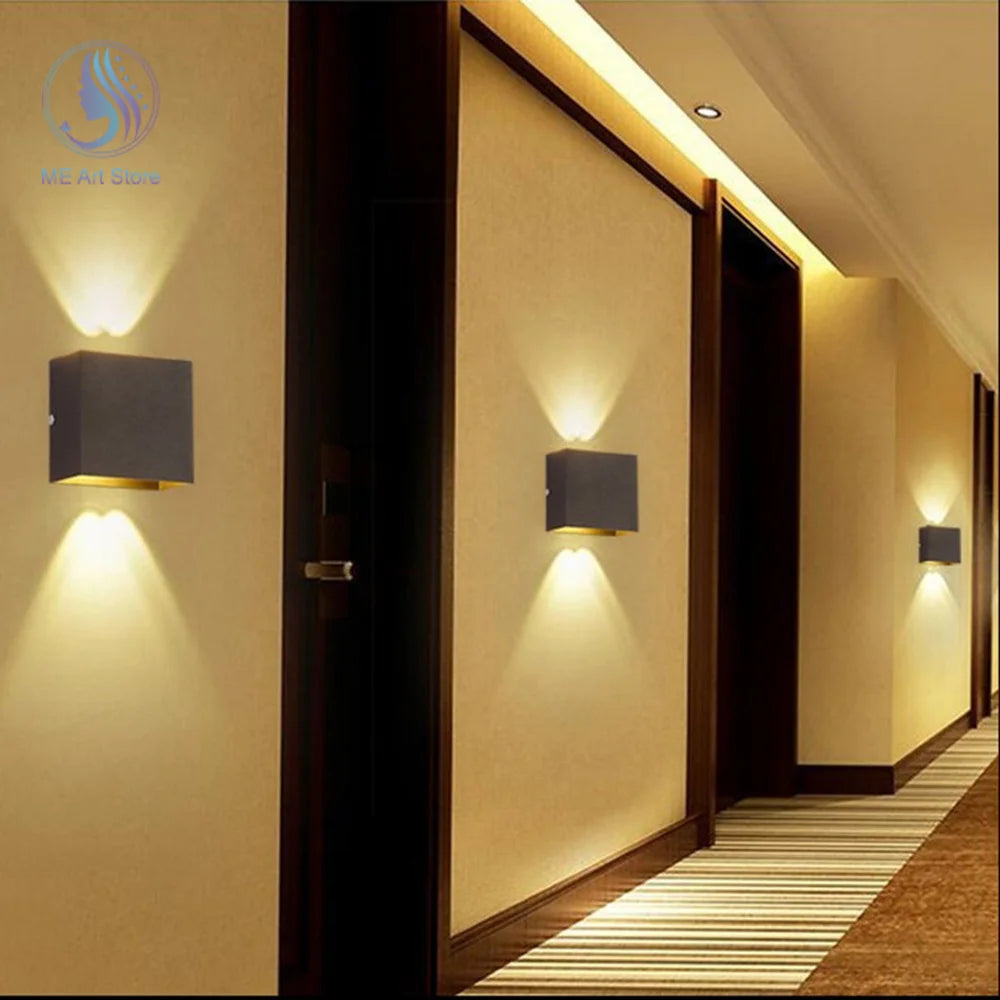 6W 12W LED Wall Lamp Indoor Porch Bedroom Wall Lamp Corridor Balcony Lamp Aluminum Warm/White Light Bedside Decoration Lamp