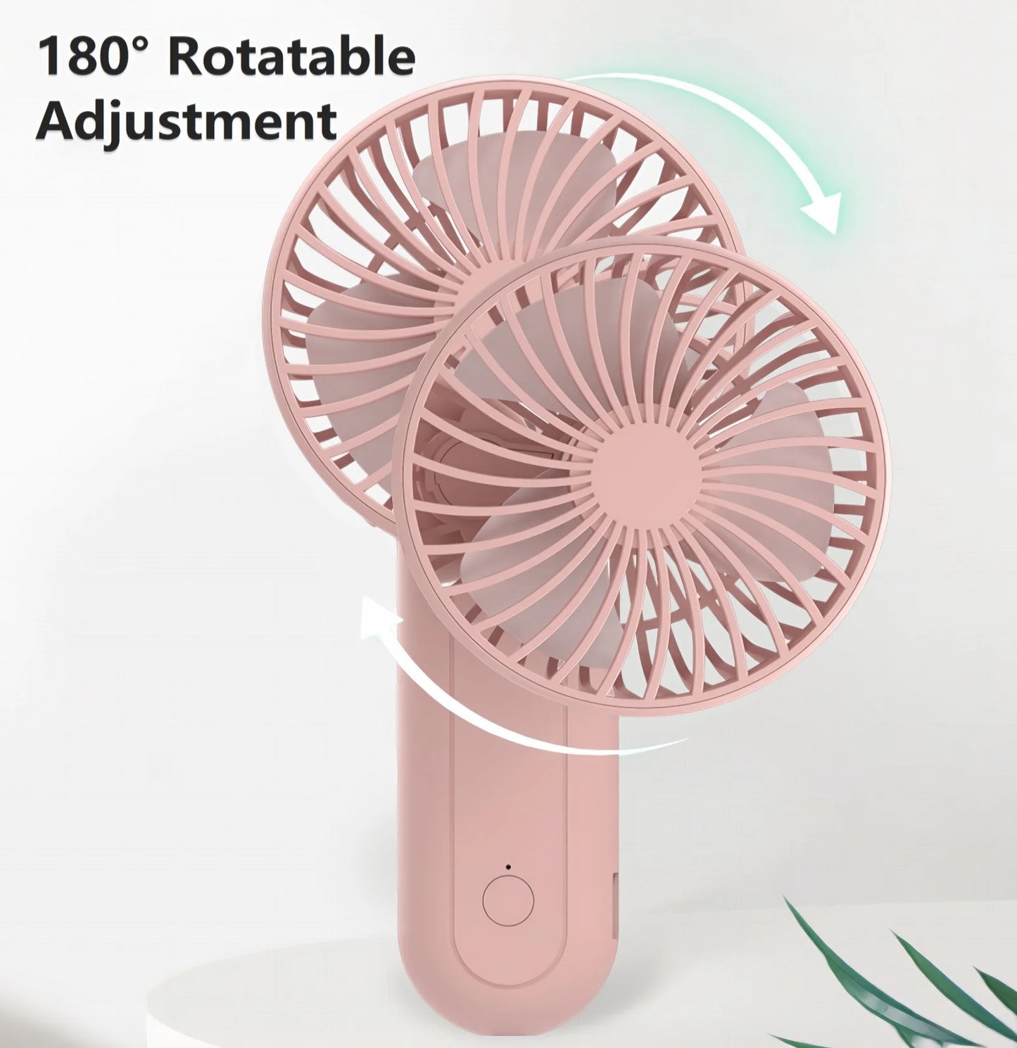 Portable Handheld Fan Small Hand Fan 4000Mah Battery Operated, USB Rechargeable Mini Personal Fan for Women/Travel/Outdoor - Pink