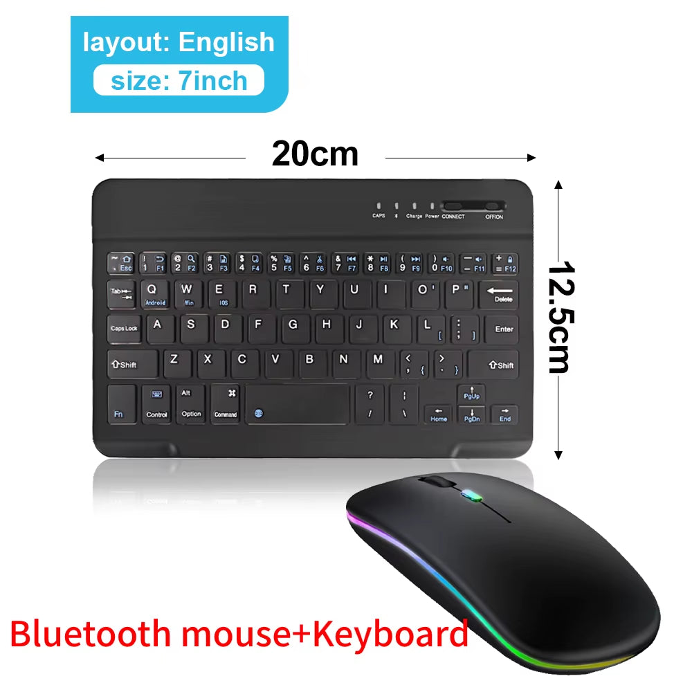 Bluetooth Wireless Keyboard Mouse Rechargeable for IOS Android Windows Tablet for Ipad Air Mini Pro English Russian Keyboard