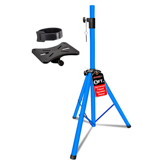 5Core Speaker Stand Tripod Tall Adjustable 72 Inch DJ Studio Monitor Stands Pole Mount BLUE