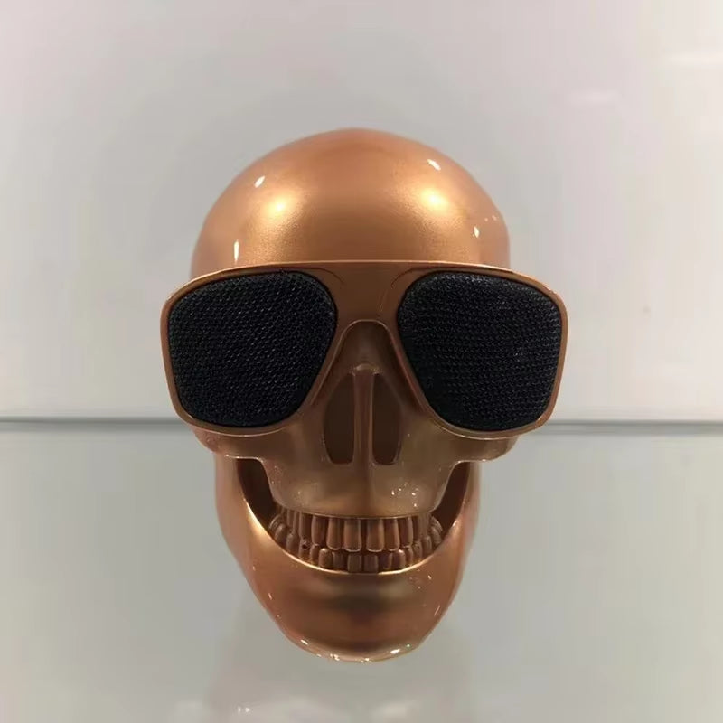 Skull Head Speaker Portable Mini Bluetooth-Compatible Wireless HD Stereo Speakers Skull Head Subwoofer Creative Home Ornament