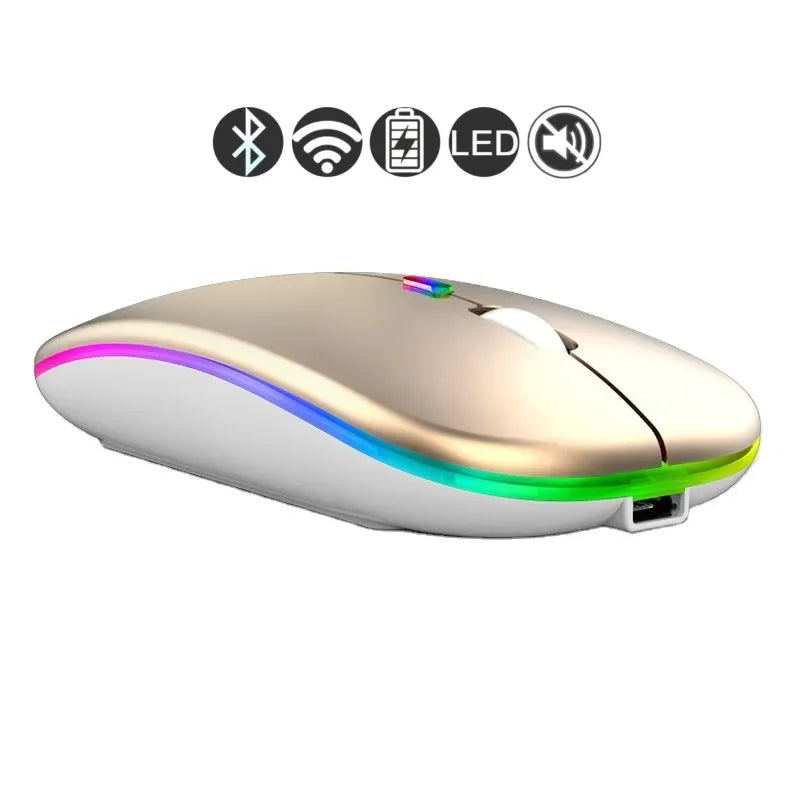 Bluetooth Mouse for Apple Macbook Air Pro Retina 11 12 13 15 16 Mac Book Laptop Wireless Mouse Rechargeable Mute Gaming Mouse