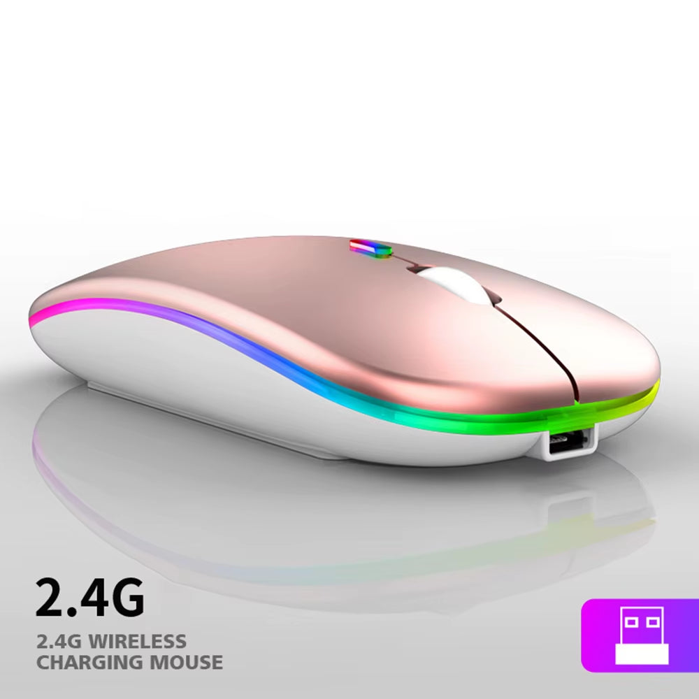 Tablet Phone Computer Bluetooth Wireless Mouse Rechargeable Luminous 2.4G USB Wireless Mouse Portable Mouse Gamer Mouse Mice