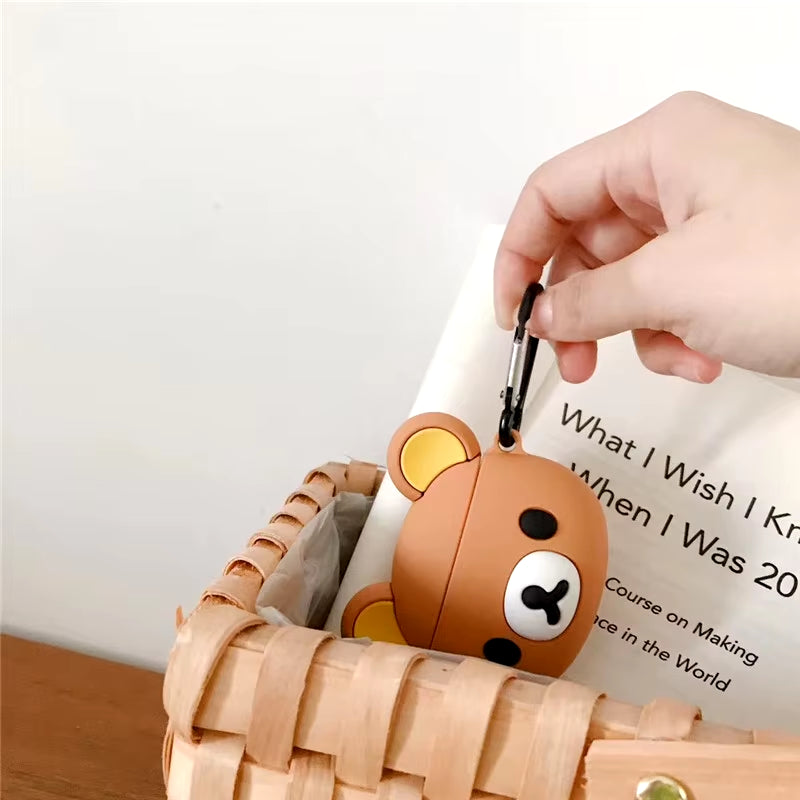 Cute Cartoon Bear 3D Bouncing Rabbit Silicone Protector Case for Apple Airpods Pro 2 2022 Case for Airpods Pro 3 Case Cute Case