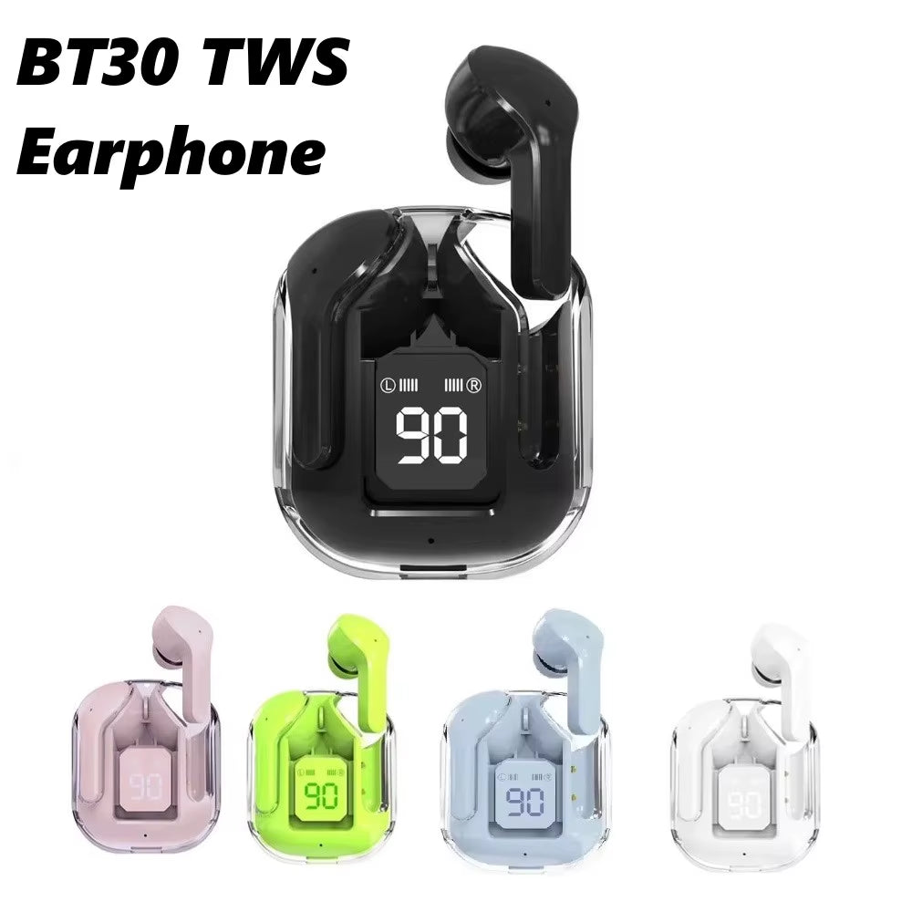 TWS Wireless Earphones BT30 Bluetooth 5.1 Headset ENC Sports Headphones LED Digital Display Stereo Sound Earbuds Bt30