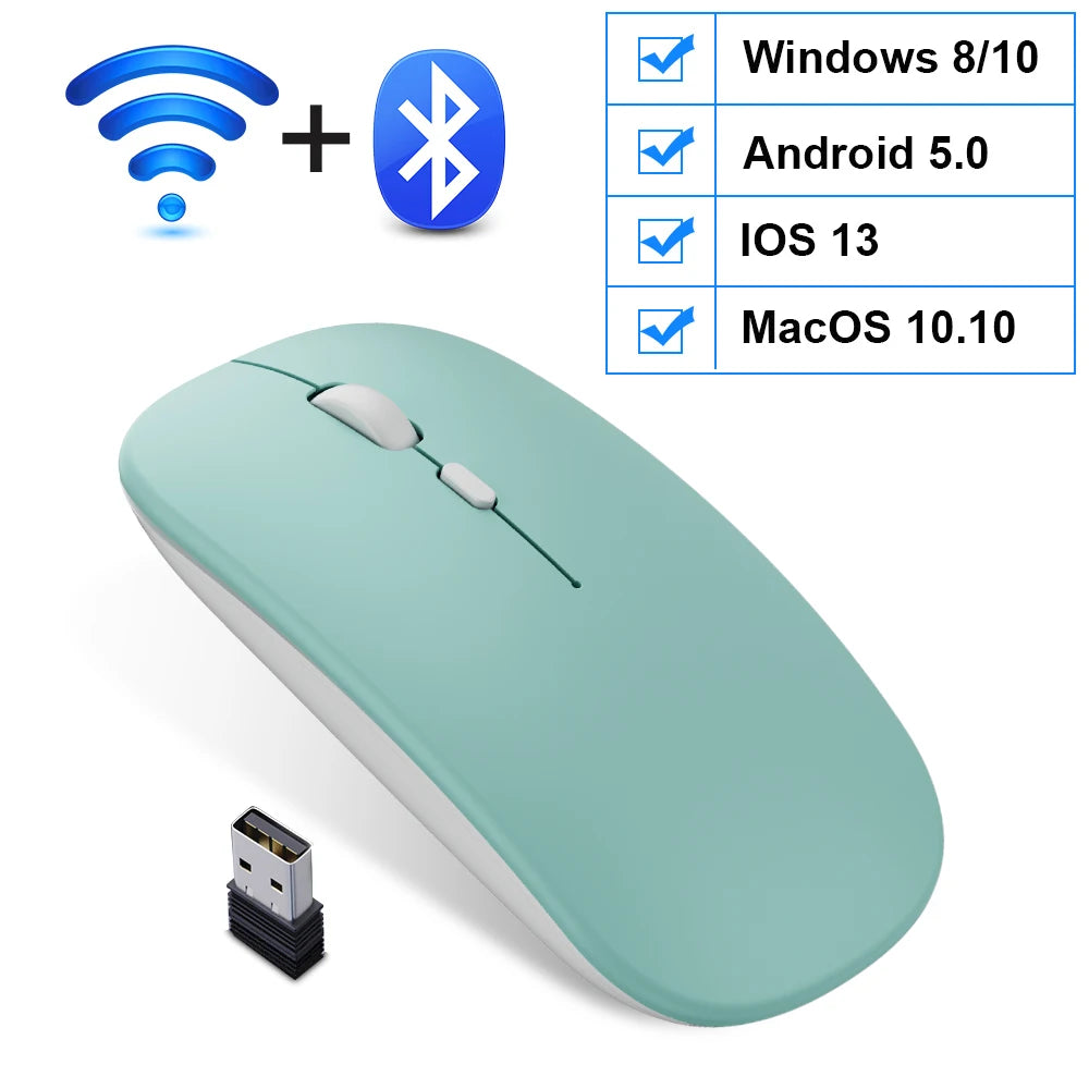 Bluetooth Mouse for Apple Macbook Air Pro Retina 11 12 13 15 16 Mac Book Laptop Wireless Mouse Rechargeable Mute Gaming Mouse