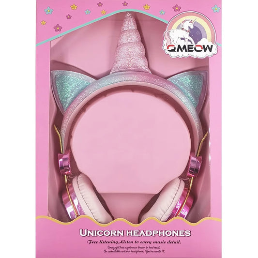 Cartoon Unicorn Wired Headphone Girls Daughter Music Stereo Earphone Computer Phone Headset Kids Gift Cute Unicorn with Mic