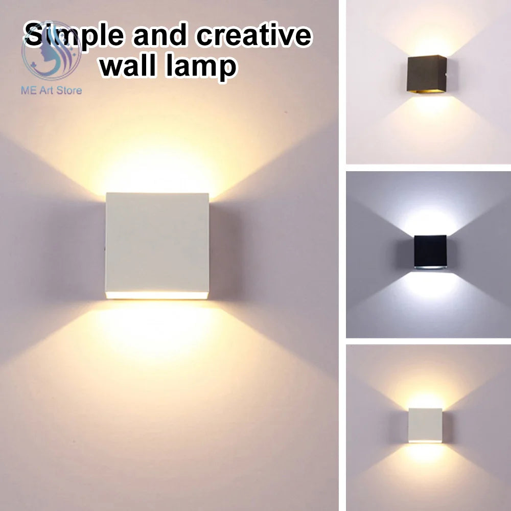 6W 12W LED Wall Lamp Indoor Porch Bedroom Wall Lamp Corridor Balcony Lamp Aluminum Warm/White Light Bedside Decoration Lamp