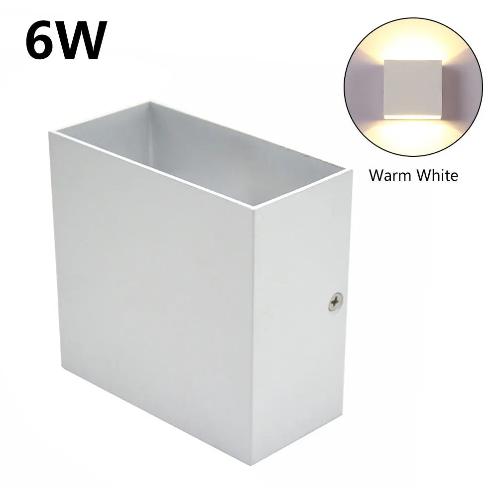 6W 12W LED Wall Lamp Indoor Porch Bedroom Wall Lamp Corridor Balcony Lamp Aluminum Warm/White Light Bedside Decoration Lamp