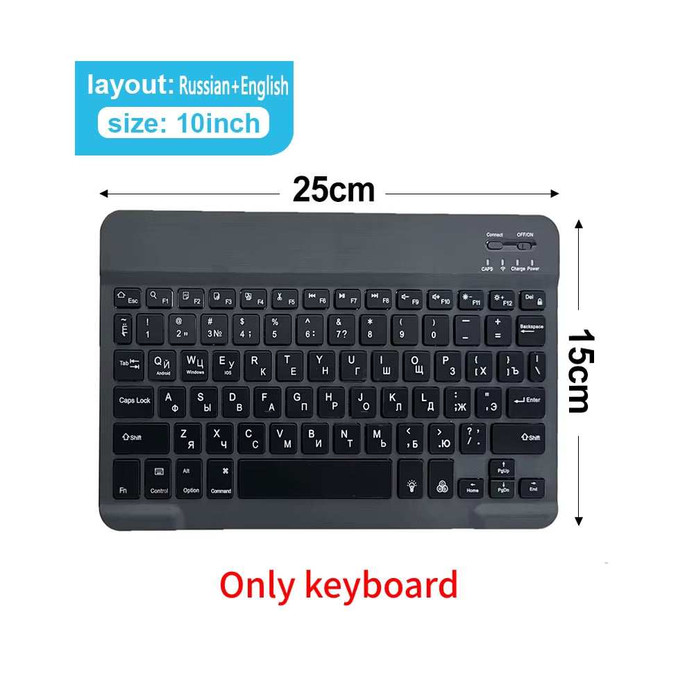 Bluetooth Wireless Keyboard Mouse Rechargeable for IOS Android Windows Tablet for Ipad Air Mini Pro English Russian Keyboard