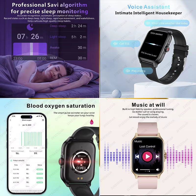 2025 New for Xiaomi Smart Watch Men Blood Oxygen Heart Rate Monitoring Sports Fitness Watch Man Woman Bluetooth Call Smart Watch