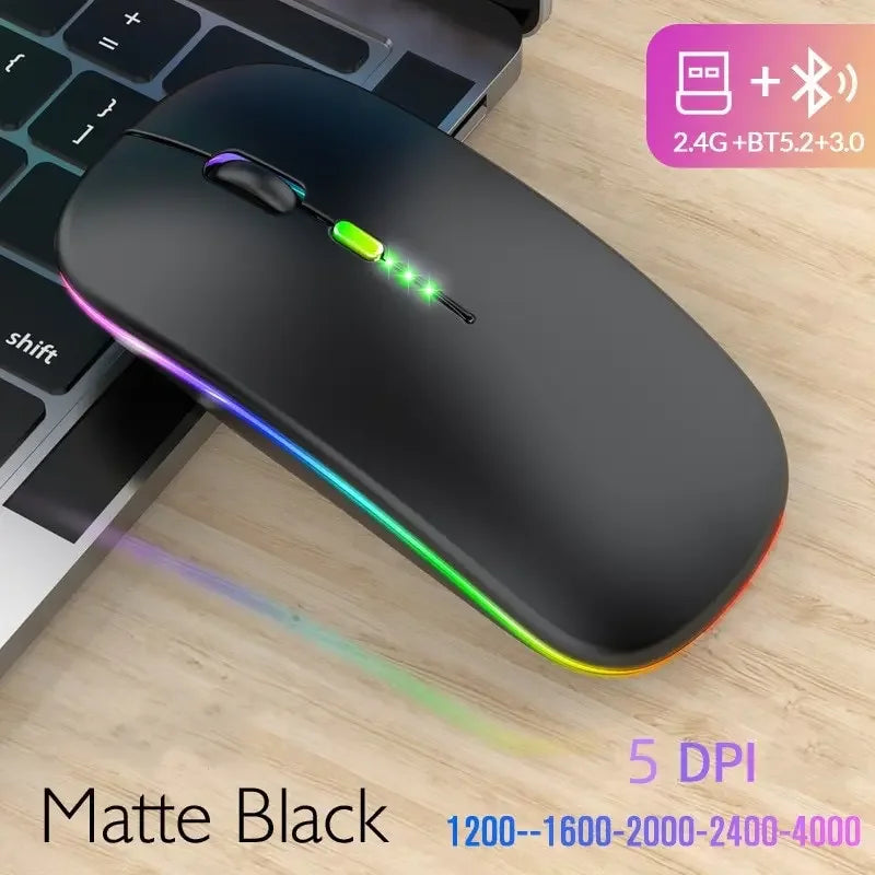 Bluetooth Mouse for Apple Macbook Air Pro Retina 11 12 13 15 16 Mac Book Laptop Wireless Mouse Rechargeable Mute Gaming Mouse